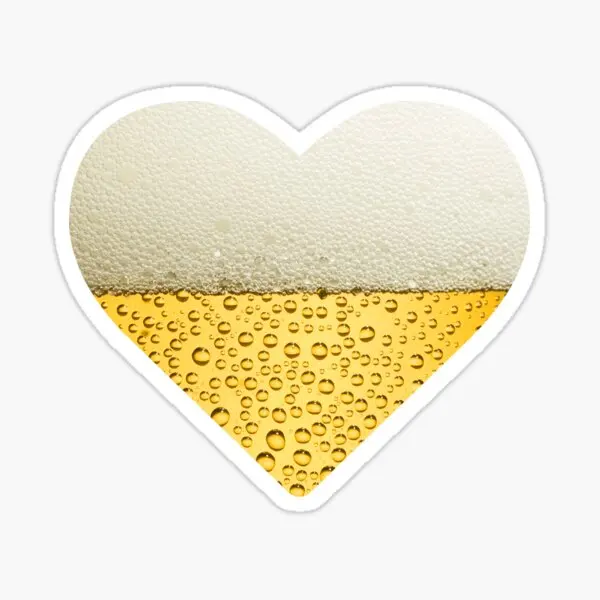 

Beer Heart 5PCS Stickers for Decorations Water Bottles Living Room Window Room Print Wall Art Background Kid Luggage Cartoon
