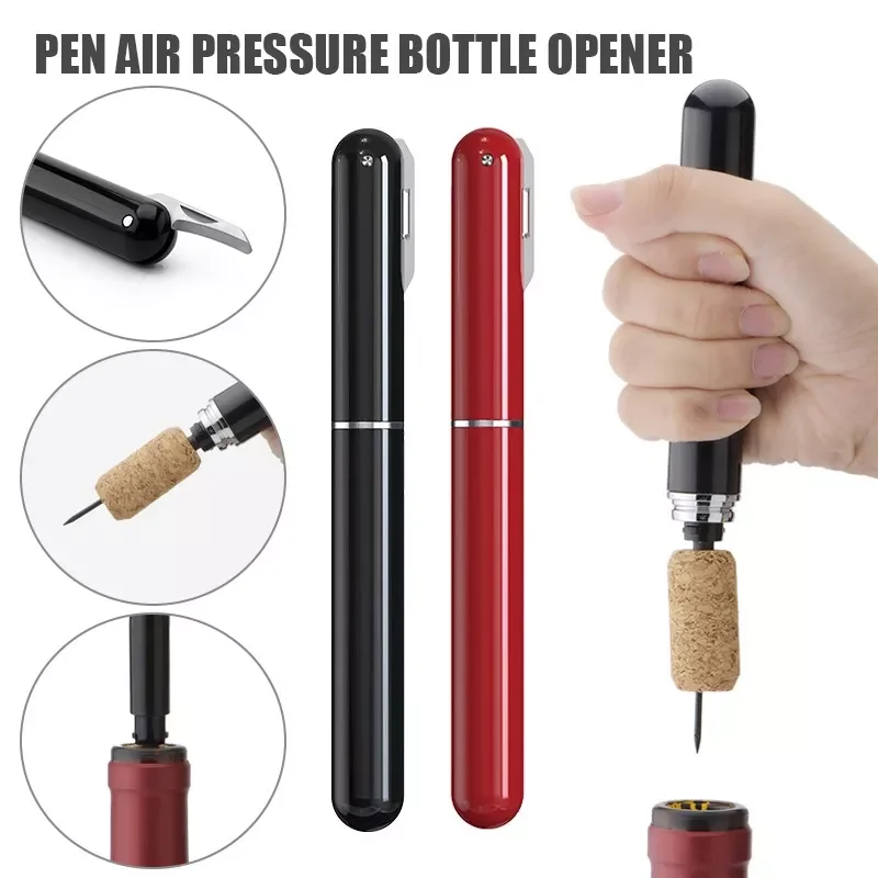 

Air Pump Wine Bottle Opener Champagne Openers Pneumatic Corkscrew Safe Stainless Steel Pin Cork Remover Kitchen Bar Tools Acces