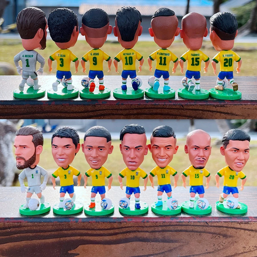 Mini Brazilian Football Player Collection Doll Star Sports Action Figures Souvenirs Toys Fans Gifts
