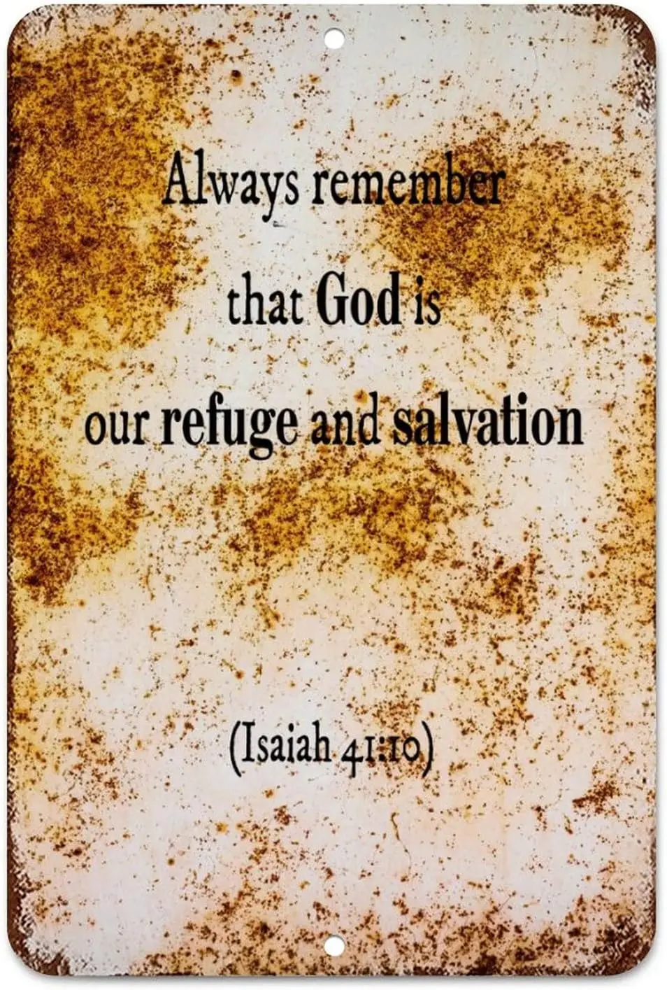 Shbby Chc Metl Wll Hngngngs lwys Remember Tht God s Our Refuge nd Slvton (sh 41~10) Tn Sgn Decoon 8x12n для Cfe Coffee B