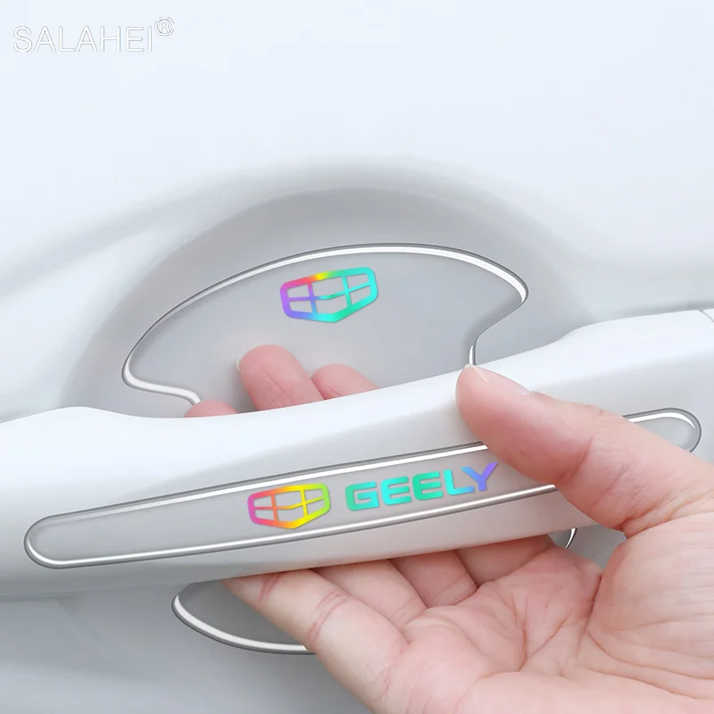 

4/8pcs Car Door Handle Bowl Sticker Anti-scratch Protector Strips For Geely GX3 Geometry CK Coolray Atlas Emgrand EC7 X7 Tugella