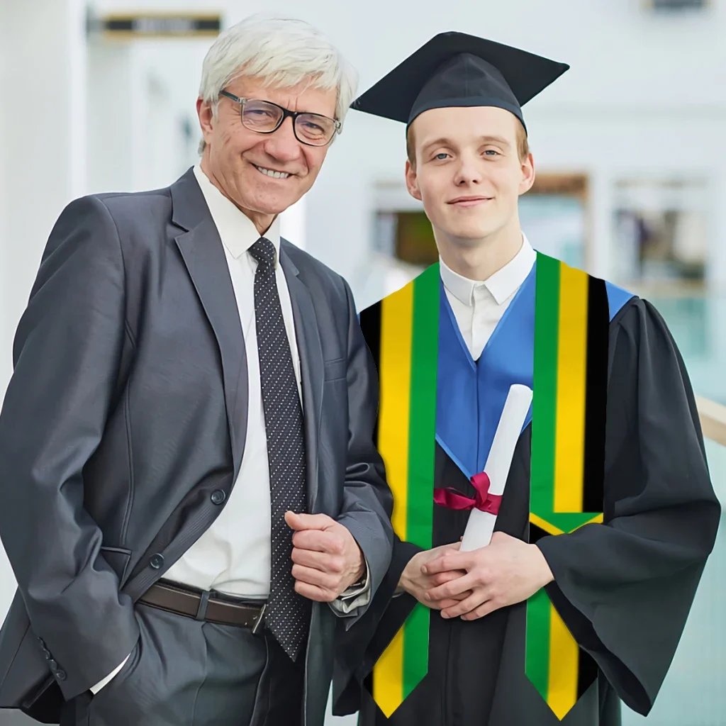 Выпускной флаг из Ямаки шарф шаль палантин сапфировый синий с полосой