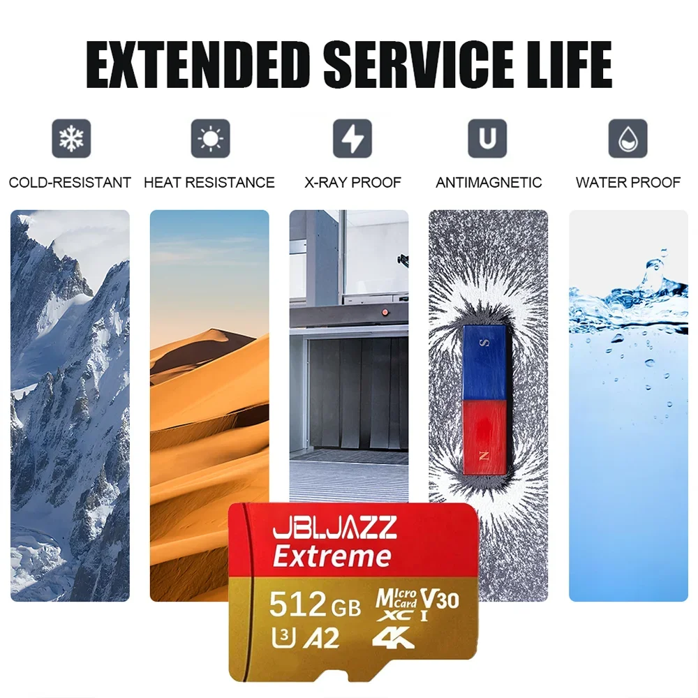 Фото Оригинальная карта памяти Extreme PRO Micro SD UHS-I 64GB 128GB 256GB 512GB V30 A2, карта памяти 4K UHD TF для дронов, камер и Nintendo Switch. №4