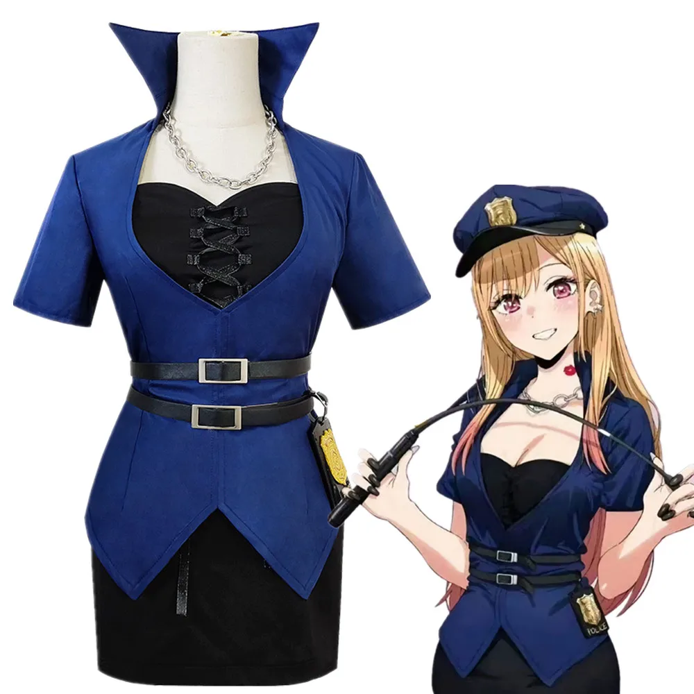 

Костюм для косплея из аниме «Моя одежда», костюм Марина Китагава курой, костюмы Shizuku, Женский костюм на Хэллоуин, униформа офицера полиции