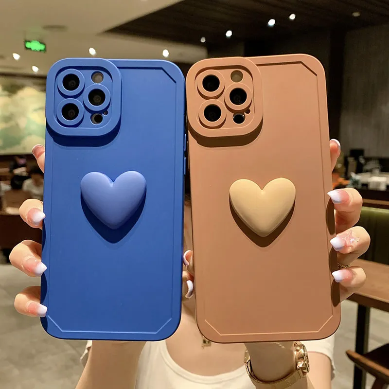 

3D Love Heart Phone Case For Huawei P50 P20 P30 P40 Lite Mate 20 30 40 Pro Honor 20i 10i 50 8x 9x Nova 9 5t 3i Soft TPU Cover