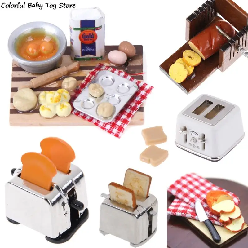 Новый миниатюрный кукольный домик тостер для хлеба с 2 шт. 1/12 еды куклы ролевая