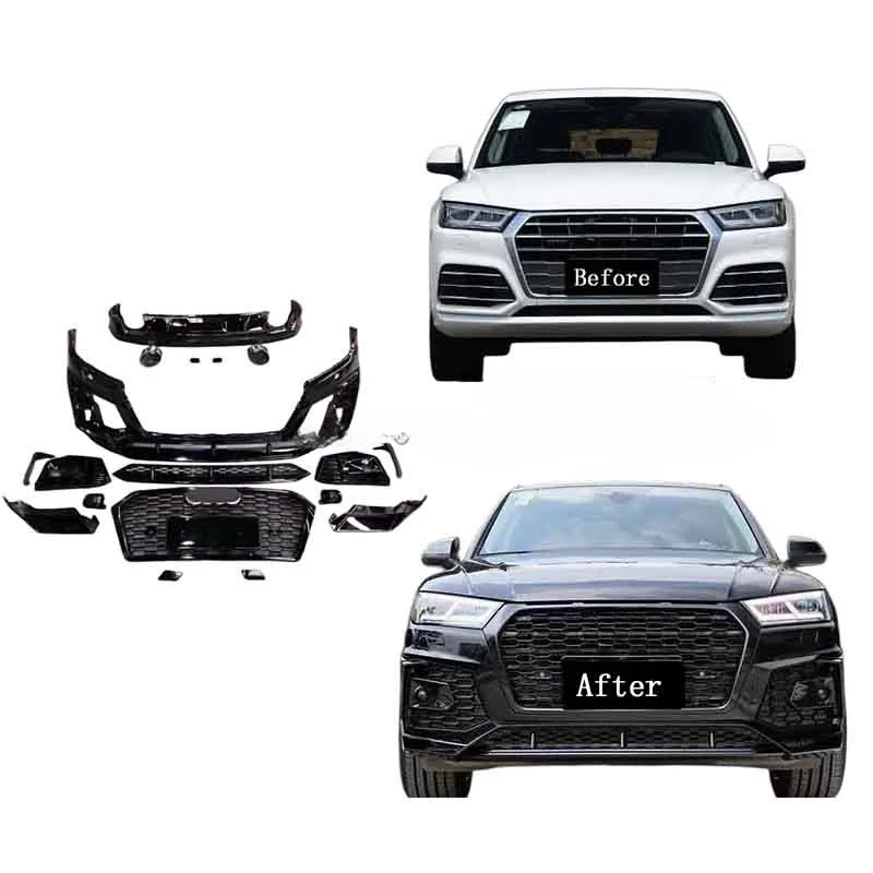 

Gzboch PP body kits For 2017-2019 Audi Q5 facelift RSQ5 SQ5 Star Shine front Rear car bumpers rear lip grille diffuser tips