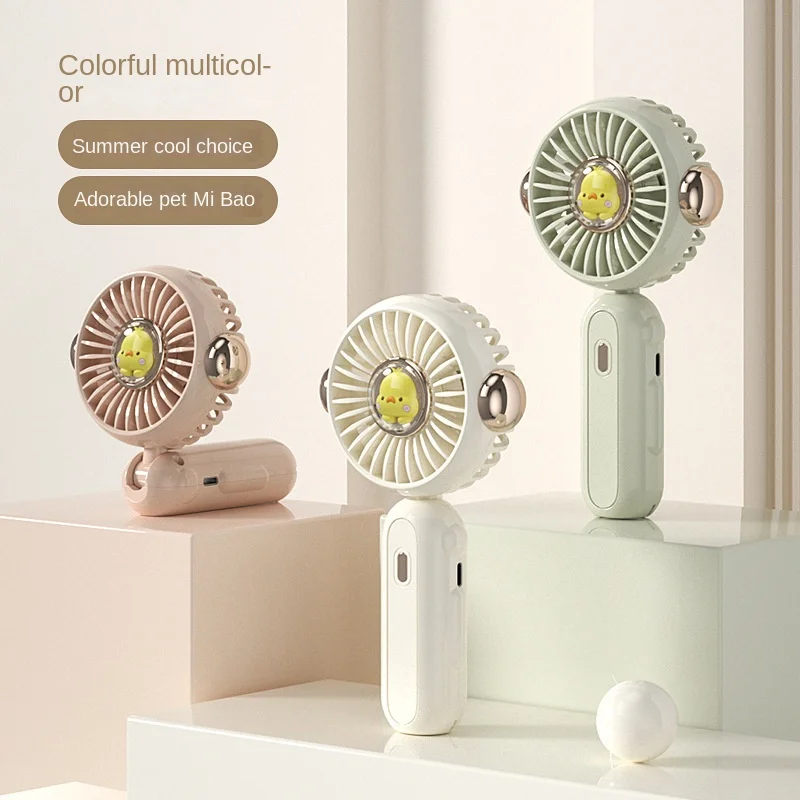

Cute Mini Pocket Spray Fan USB Charging Student Office Portable Desktop Fan New Nano Water Supplement Handheld Folding Fan