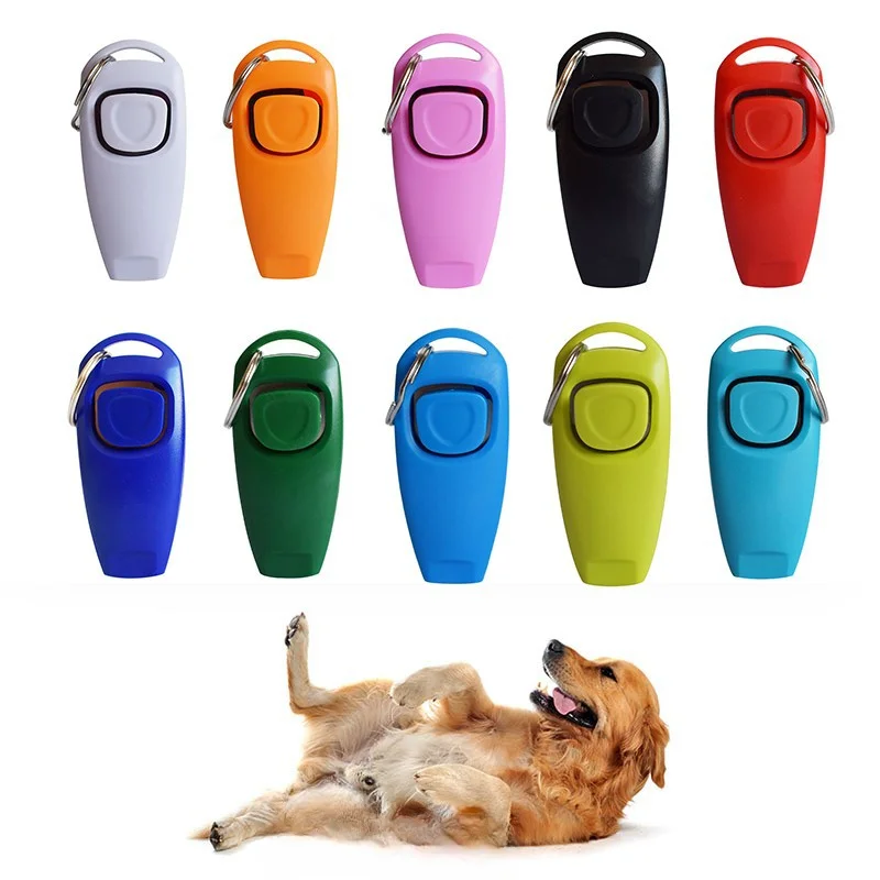 

2 In 1 Pet Dog Clicker Dog Training Whistle Clicker Dog Trainer Puppy Stop Barking Training Aid Tool with Key Ring Pet Supplies