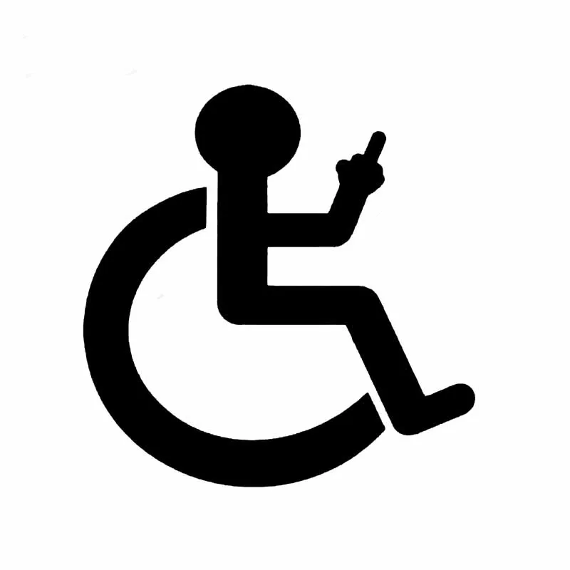 Автомобильные мультипликационные наклейки для инвалидных колясок, ПВХ, Автомобильные украшения, аксессуары, наклейки, водонепроницаемый солнцезащитный крем, черный/белый, 13 см * 13 см