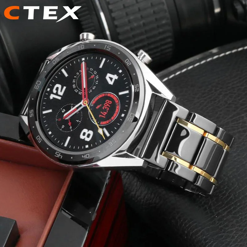 Ceramic strap Watch Band Strap For Samsung Galaxy 3 Watch 42 46mm GEAR S3 Active2 Classic quick release for Huawei GT 20mm 22mm