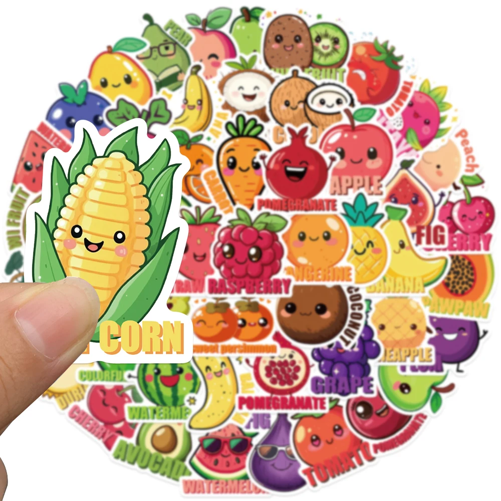 50pcs Cartoon Fruit Apple Orange Stickers Decals For Phone Notebook Suitcase DIY Graffiti Aesthetic Kids Toys Gifts