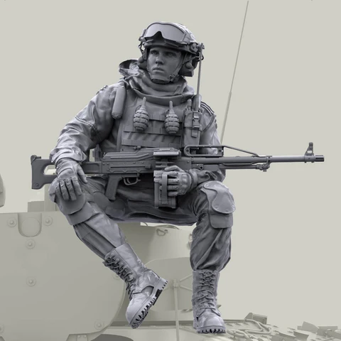 1/35 Современный русский пулемет с печенегом мг, модель солдатика из смолы, военные темы, несобранный и Неокрашенный комплект