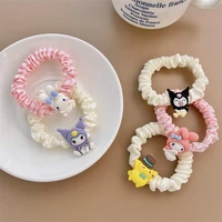 kawaii sanrio hair ring hellokitty pompom purin kuromi cartoon cute simple head rope anime sweet headwear girl birthday gift