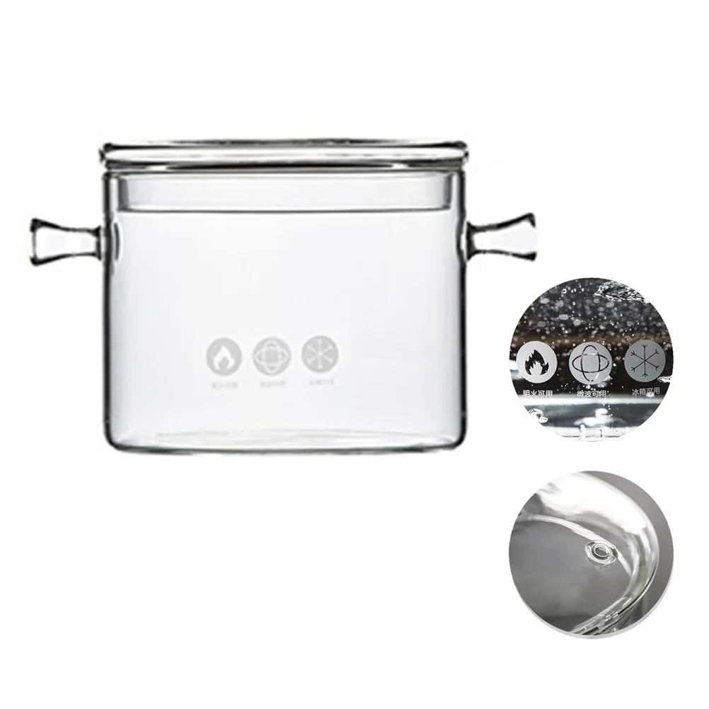 

Heat Resistant Soup Pot Glass Cooking Pot Transparent Stew Pot Pan Instant Noodle Pot Noodles Bowls for Home Kitchen Restaurant