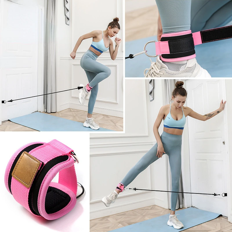 

New Fitness Adjustable Ankle Straps D-Ring Foot Support Workouts Cuffs Gym Leg Strength Pulley Sports Feet Guard With Buckle