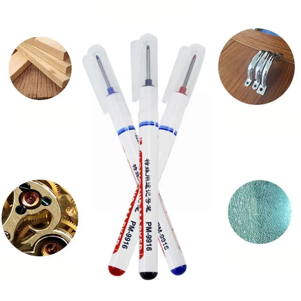 

20mm Long Nib Marker Woodworking Deep Drill Hole Waterproof Marker Pens Wood Marker For Bathroom Office Furniture Construct Q9x3