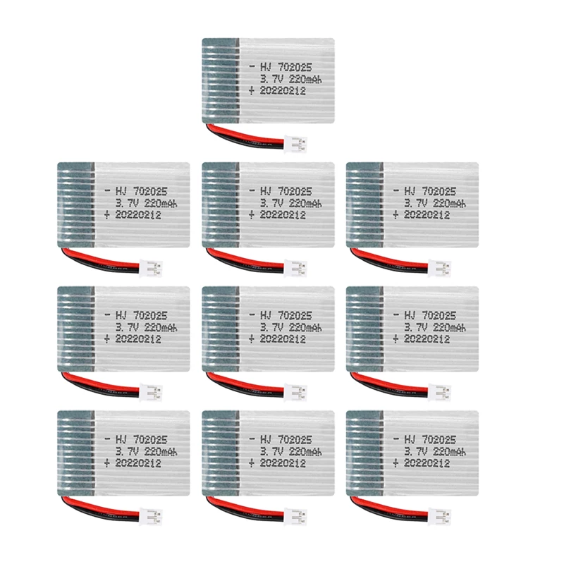 

10pcs 3.7V 220mah Battery For E010 T36 NH010 F36 H36 3.7v LIPO BATTERY For HS210 GD65A AT-66 751823 Battery
