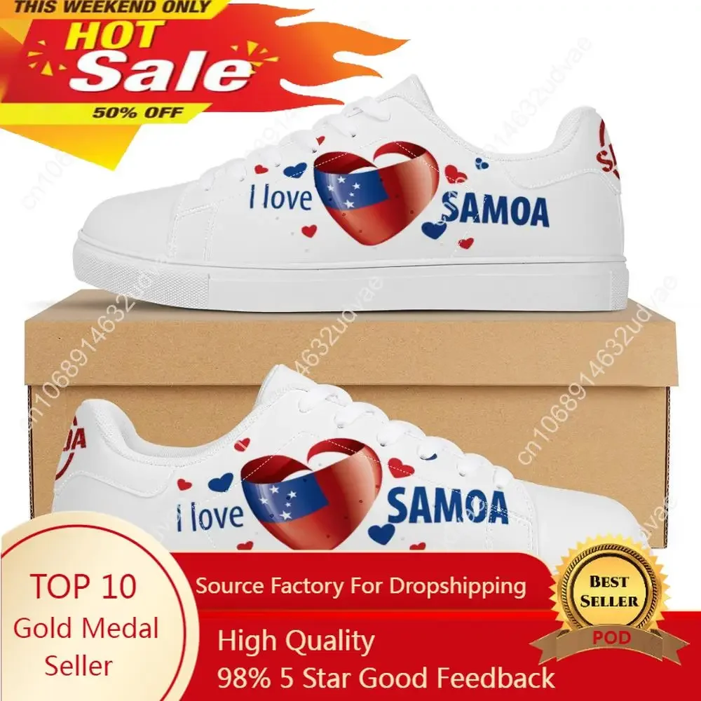 Кроссовки на плоской подошве I LOVE Самоа американское полинезийское легкие