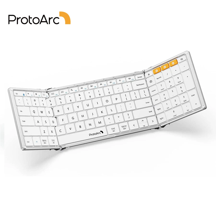ProtoArc XK01 Foldable Bluetooth Keyboard Full-Size Folding Wireless Portable Travel Keyboard for Windows iOS Android Phone PC