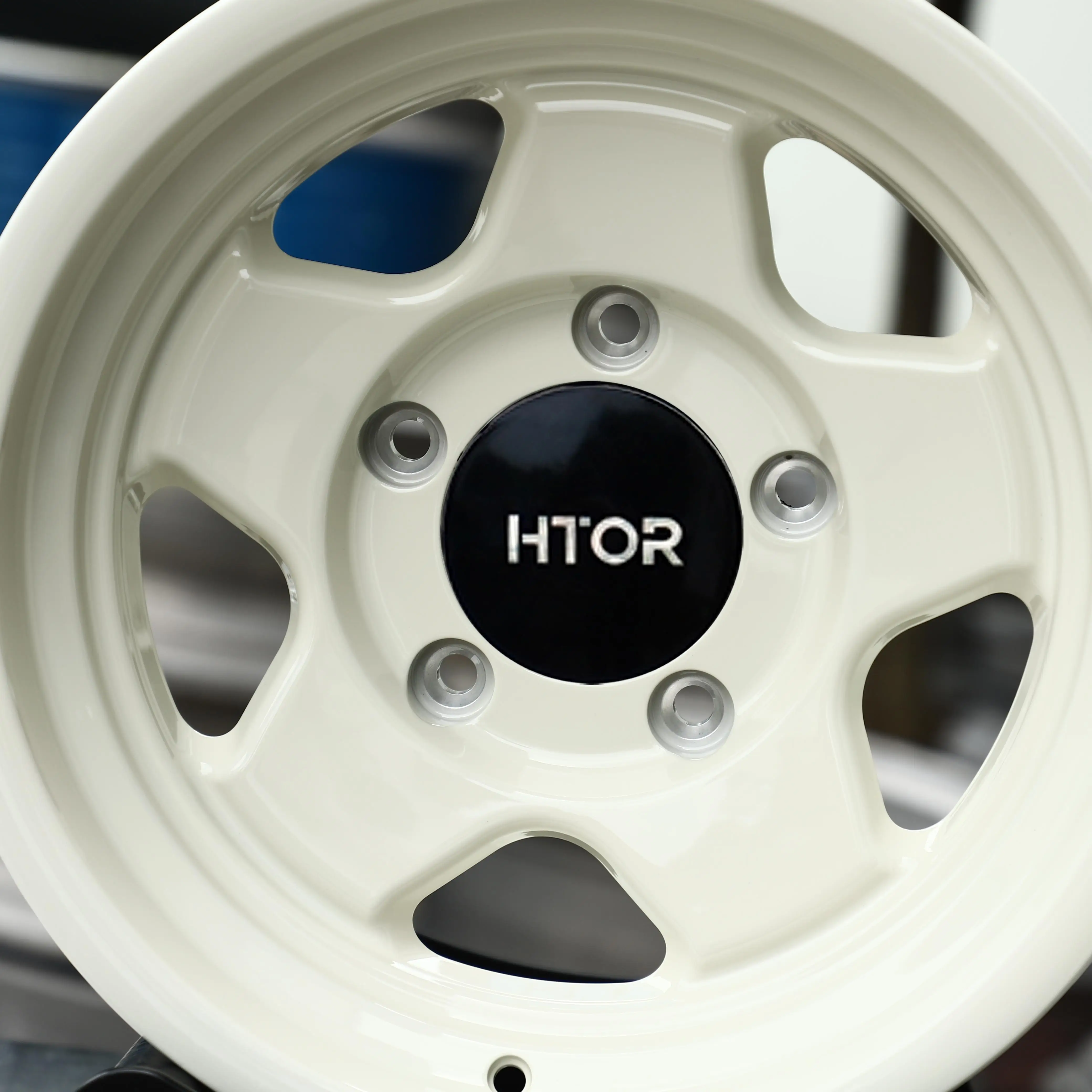 Фото Кованые диски JT Custom 15x8 16x8 17x8.5 5x114.3 5x127 в ретро-стиле с 5 спицами, цвет мятно-белый, для Wrangler TJ, Cherokee XJ, GMC Jimmy. №5