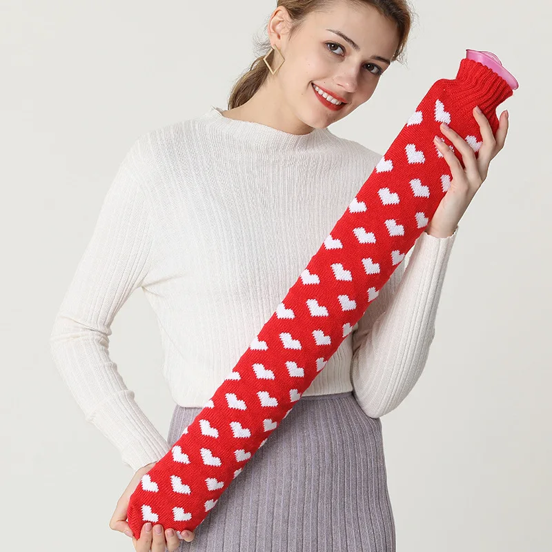 

Милая бутылка для горячей воды 3 л, портативная Теплая бутылка для сокровищ с ремнем, защитный чехол, грелки для рук, длинная Взрывозащищенная бутылка для горячей воды