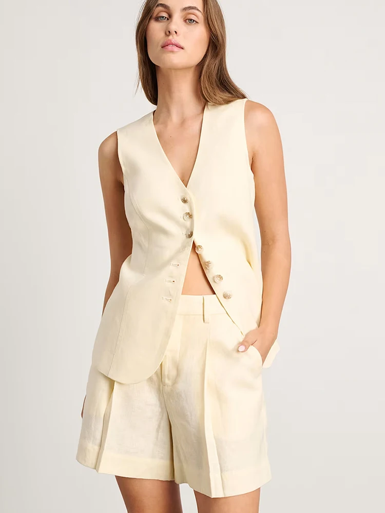 Женские льняные шорты Aynaray