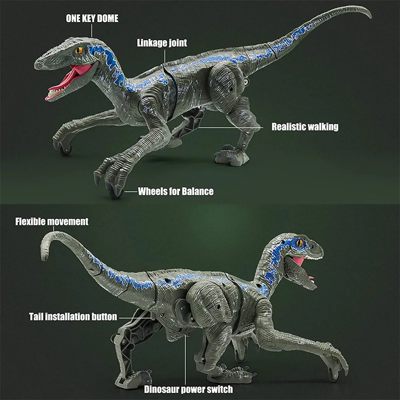 2.4G Remote Control Dinosaur Simulation Walking Raptor with Sound and Light Children'Toy Gift Animal Electric Toys enlarge