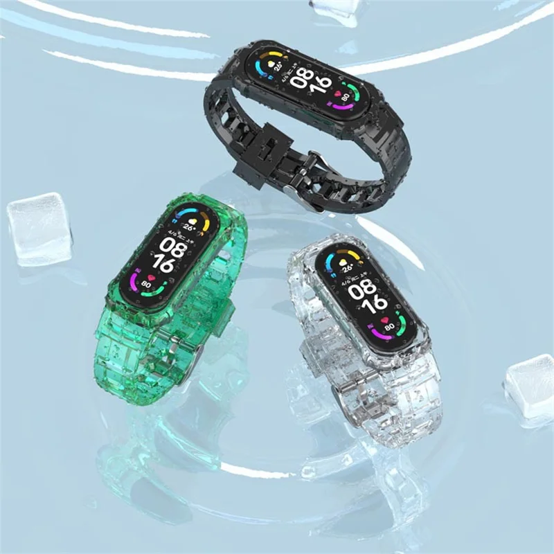 Мягкий ремешок для Xiaomi Mi Band 7 прозрачный силиконовый mi band 6 5 4 3 NFC универсальный