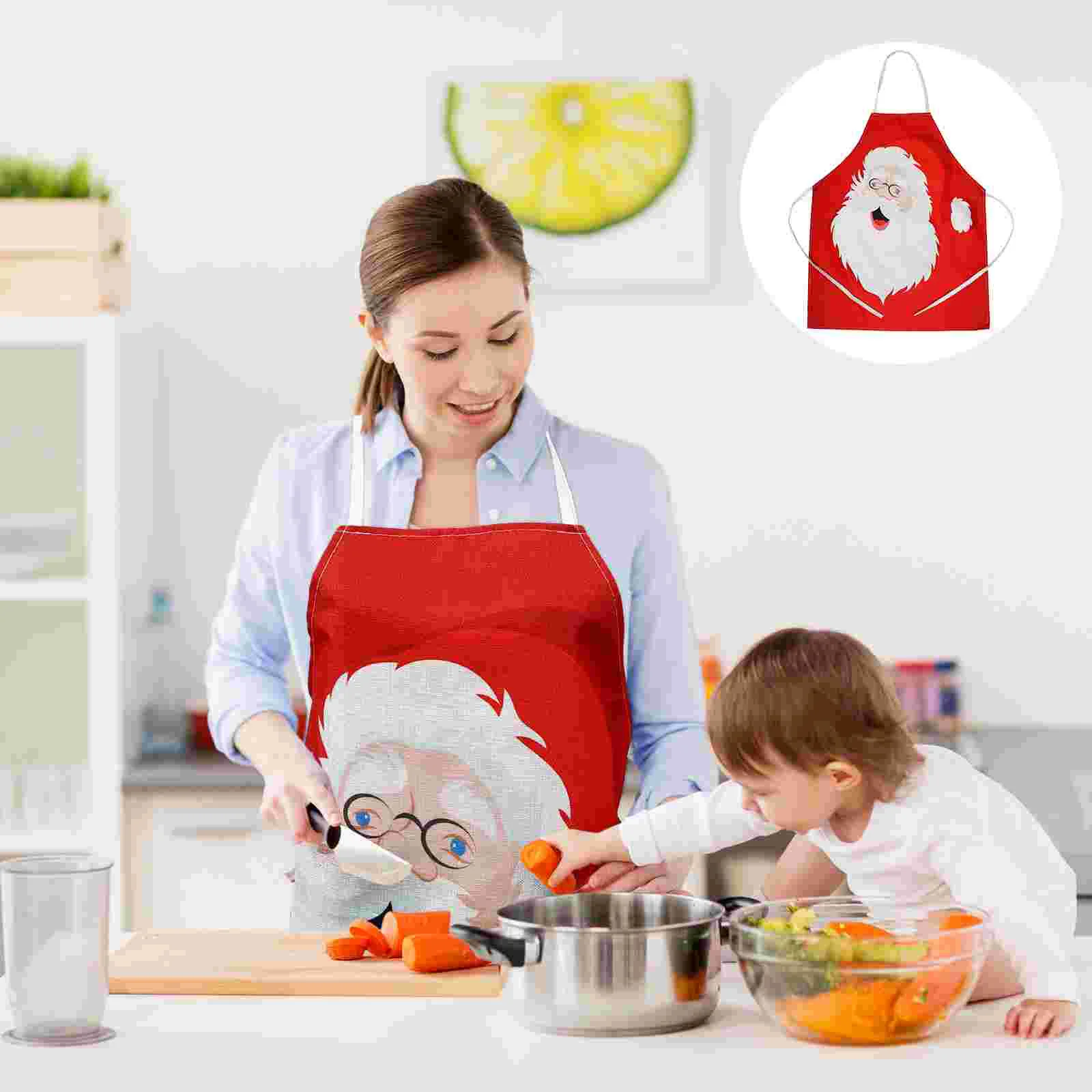 

1Pc Cartoon Multifunction Creative Housewares Cooking Clothing Christmas Apron Household Apron for Christmas Home Kitchen