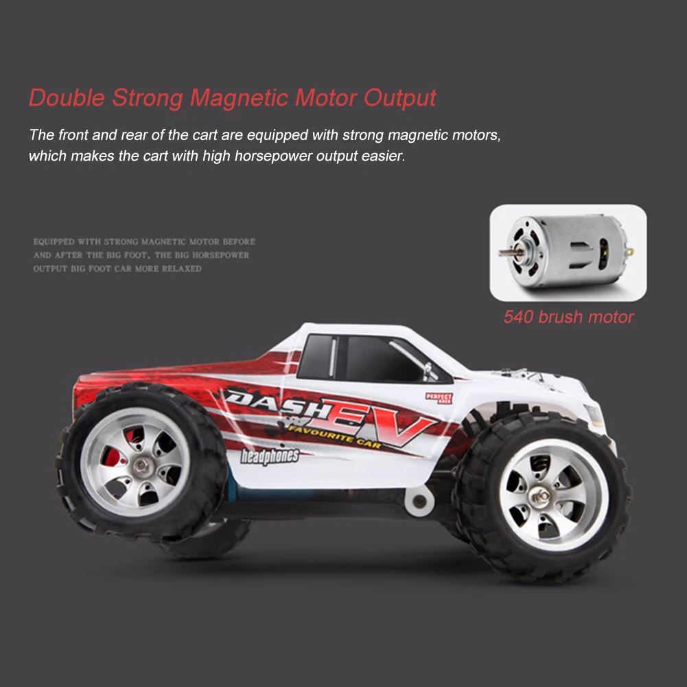 Фото WLtoys A979-B 2,4G 1/18 RC автомобиль 4WD 70 км/ч высокоскоростной Электрический автомобиль, полнопропорциональный большой грузовик RC Crawler RTR, игрушки для... №4