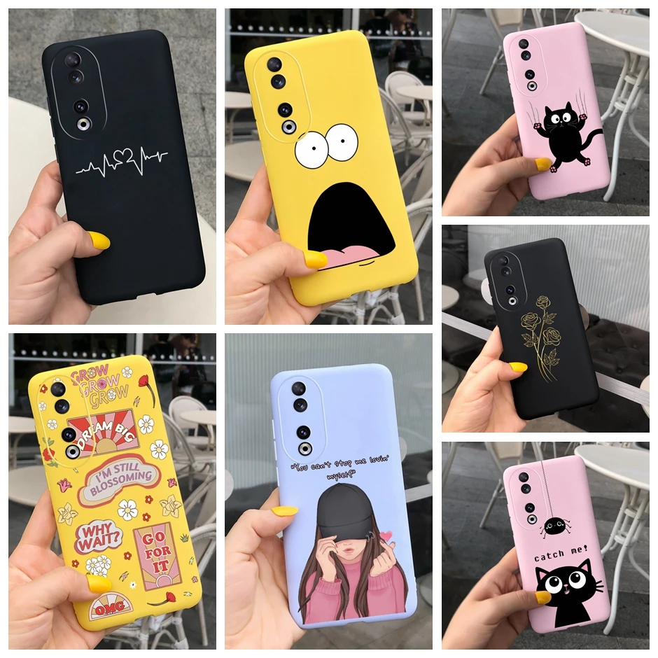 

Silicon Phone Case For Honor 90 Pro 90Pro 5G Back Pattern Protective Cover For Honor90 Luxury Fashion Case