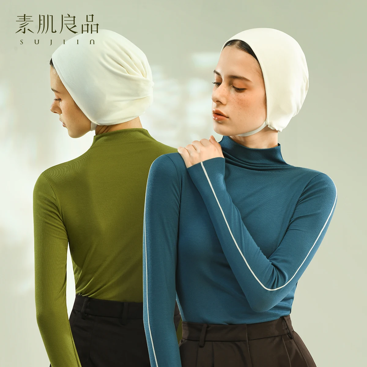 Sujiin Women Thermal Underwear Thin Warm Long Sleeve Thermal Shirt Blouse Winter Turtleneck T-shirts Top Clothes for Women 2022