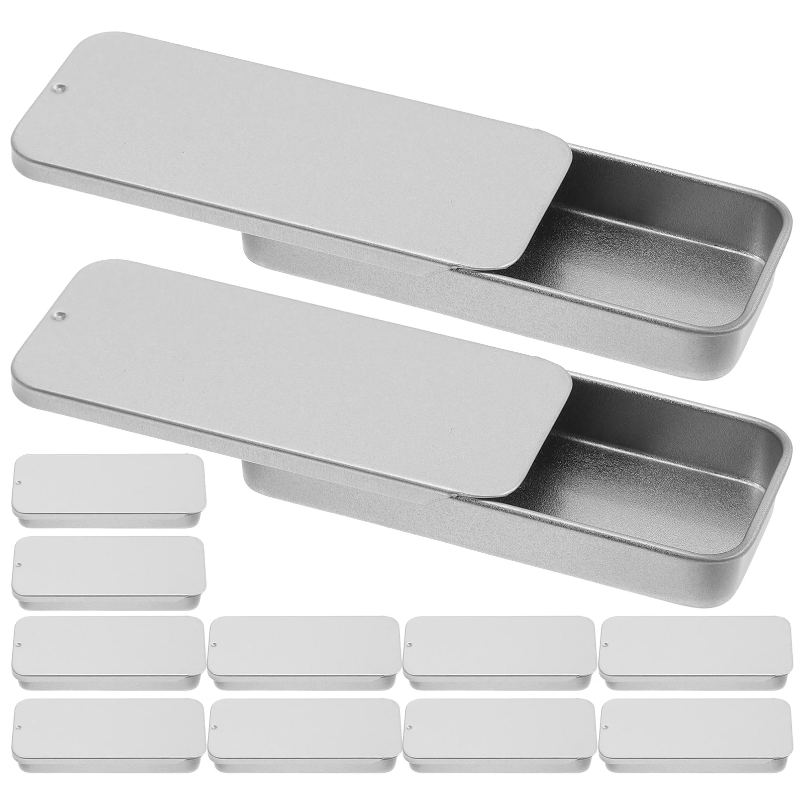 

14 Pcs Cotton Swab Holder Home Floss Storage Cases Desktop Stand Dental Tinplate Picks Dispenser Travel Container