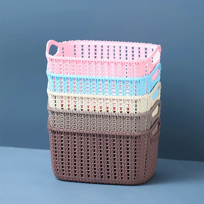 

Искусственный ротанговый контейнер для закусок, пластиковый контейнер для хранения разных предметов в ванной и кухне