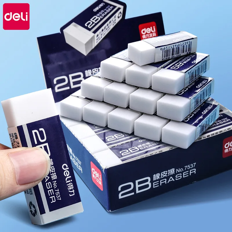 

DELI eraser 7536 2B eraser clean without leaving any trace wholesale student supplies eraser