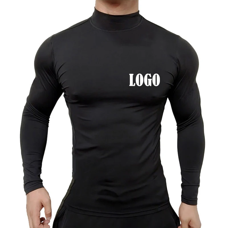 Новая модная базовая футболка Мужская облегающая трикотажная с высокой