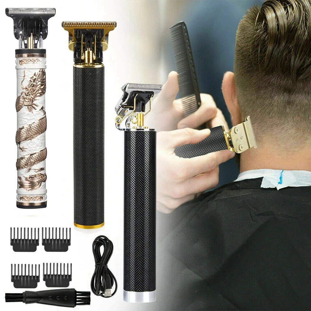 

T9 usb profissional elétrico clippers de cabelo recarregável navalha aparador de barba clipper de cabelo masculino em forma de t