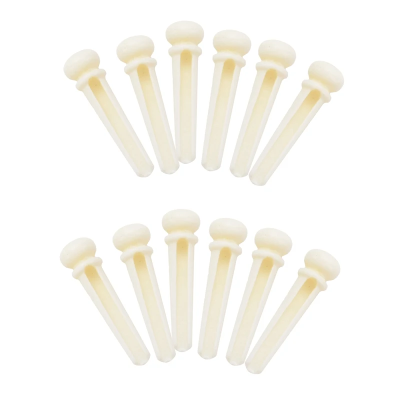 12Pcs Real Bone Material Acoustic Guitar Bridge Pins With Pearl Shell Dot
