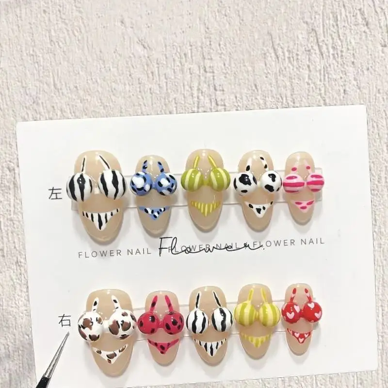 

Sanrioed Sweet Cool Bikini Cute The DIY Nail enhancement Handmade Nail Patch Reusable Nail Patches