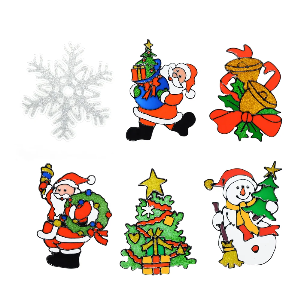

6 Pcs Window Decals Glass Window Sticker Window Stickers Car Decor Wall Stickers Car Decal Christmas Window Sticker Soft Rubber