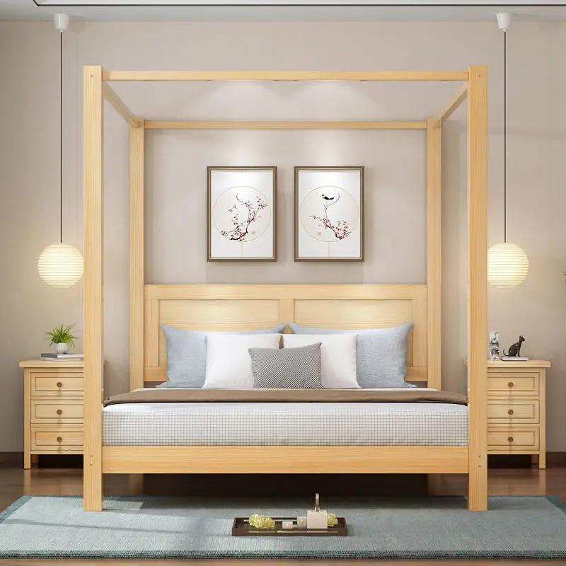 Полка-кровать простая Скандинавская кровать с четырьмя плакатами для