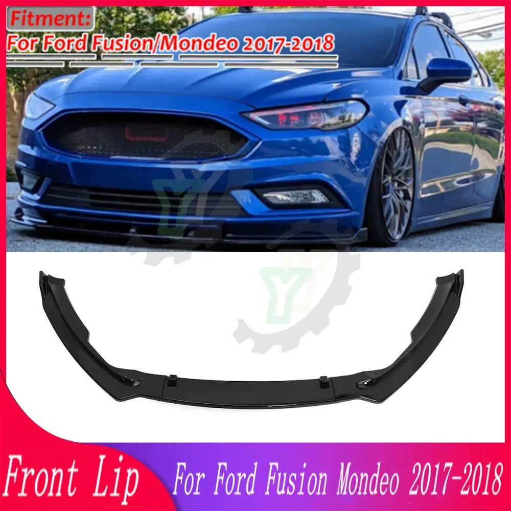 

17 18 3PCS Car Front Bumper Lip Spoiler Splitter Diffuser Detachable Body Kit Cover Guard For Ford Fusion Mondeo 2017-2018