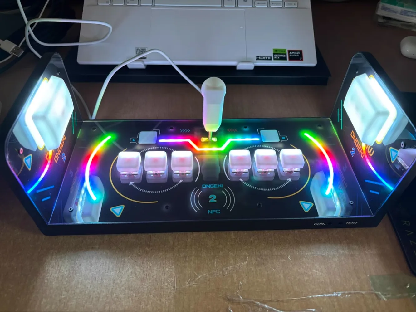 Для ONGEKI Mini RGB игровой контроллер аркадная консоль мини-клавиатура для джойстика