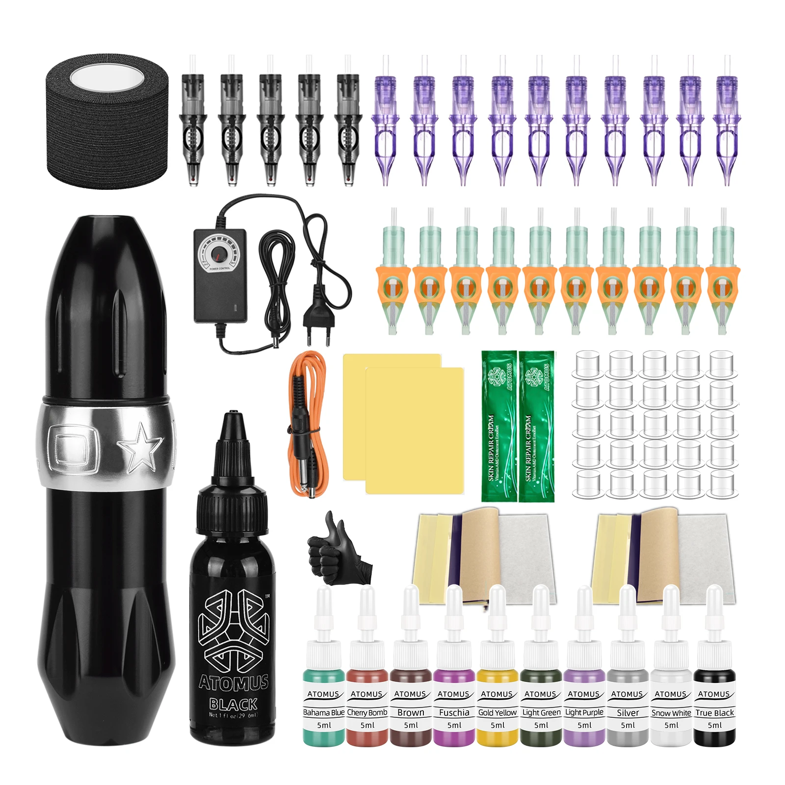 Полный комплект ручек для татуировки игла картриджа боди-арта роторный пистолет