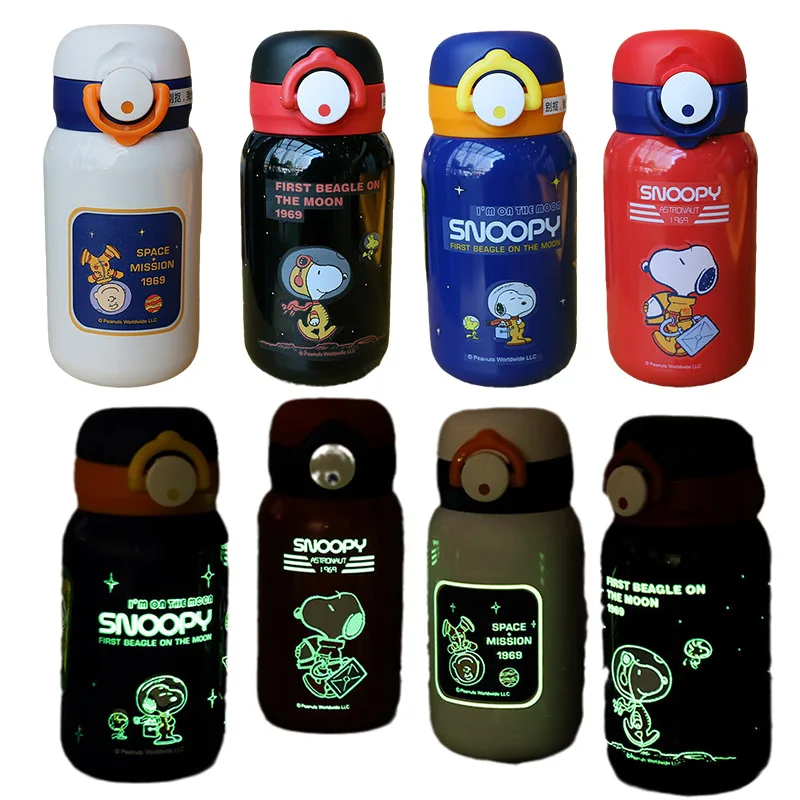 

New Cartoon Snoopyed Spike Stainless Steel Luminous Mug Couple Thermal Mug Children's Home Portable Water Cup Birthday Gift