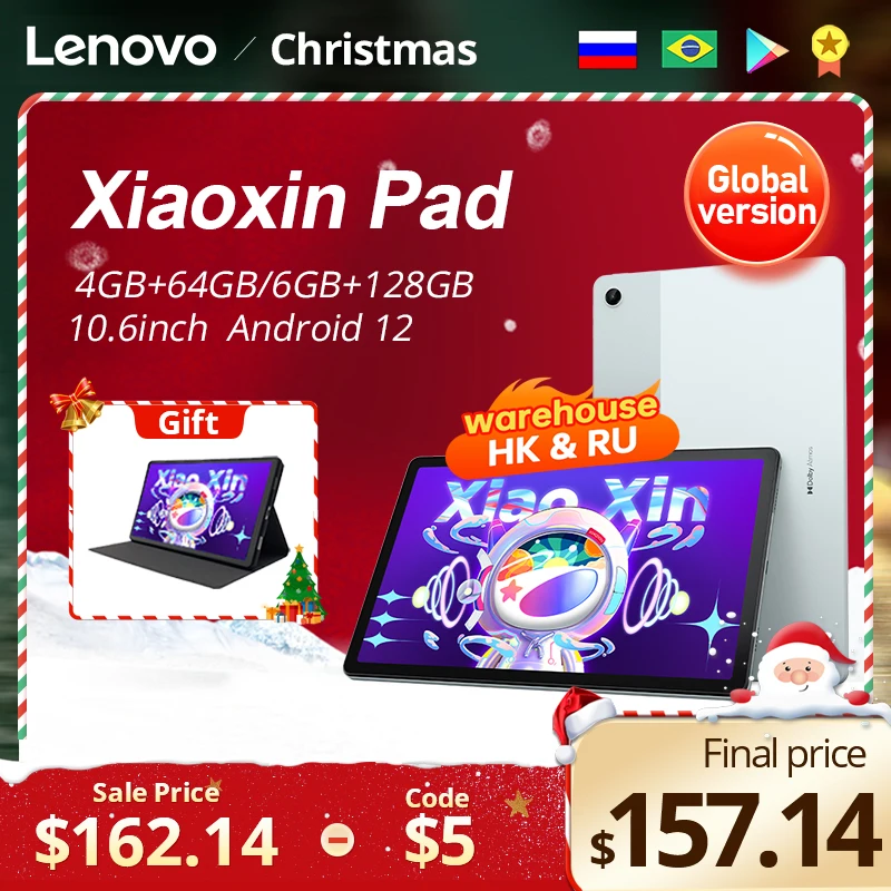 Lenovo xiaoxin pad 2022 tablet Global Rom tablets TB-J606F/TB-128FU 11inch 10.4inch 4G+64GB 6GB+128GB Android 12