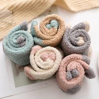 winter towel home wear fuzzy socks women thicken sleep snow japanese tyle floor pink socks for ladies 102404