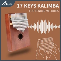 mugig 17 keys kalimba portable thumb piano calimba musical gift wtune hammer and bag
