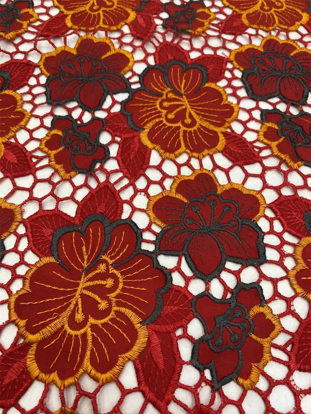 Роскошное хлопковое водорастворимое гипюровое кружево высшего качества вышивка